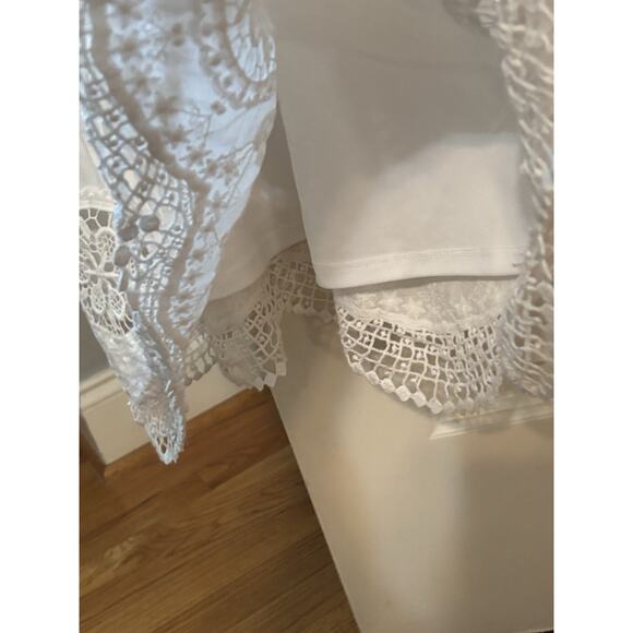 white peasant skirt, romantic, eyelet trim by ADIVA L - Picture 3 of 4